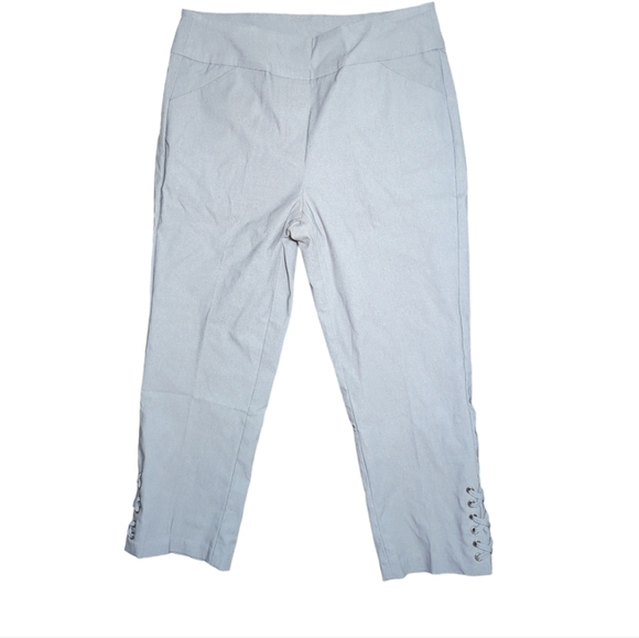 NWT Tribal Cropped Pull On Pants With Lace Up Detail Size 6 - Picture 1 of 6